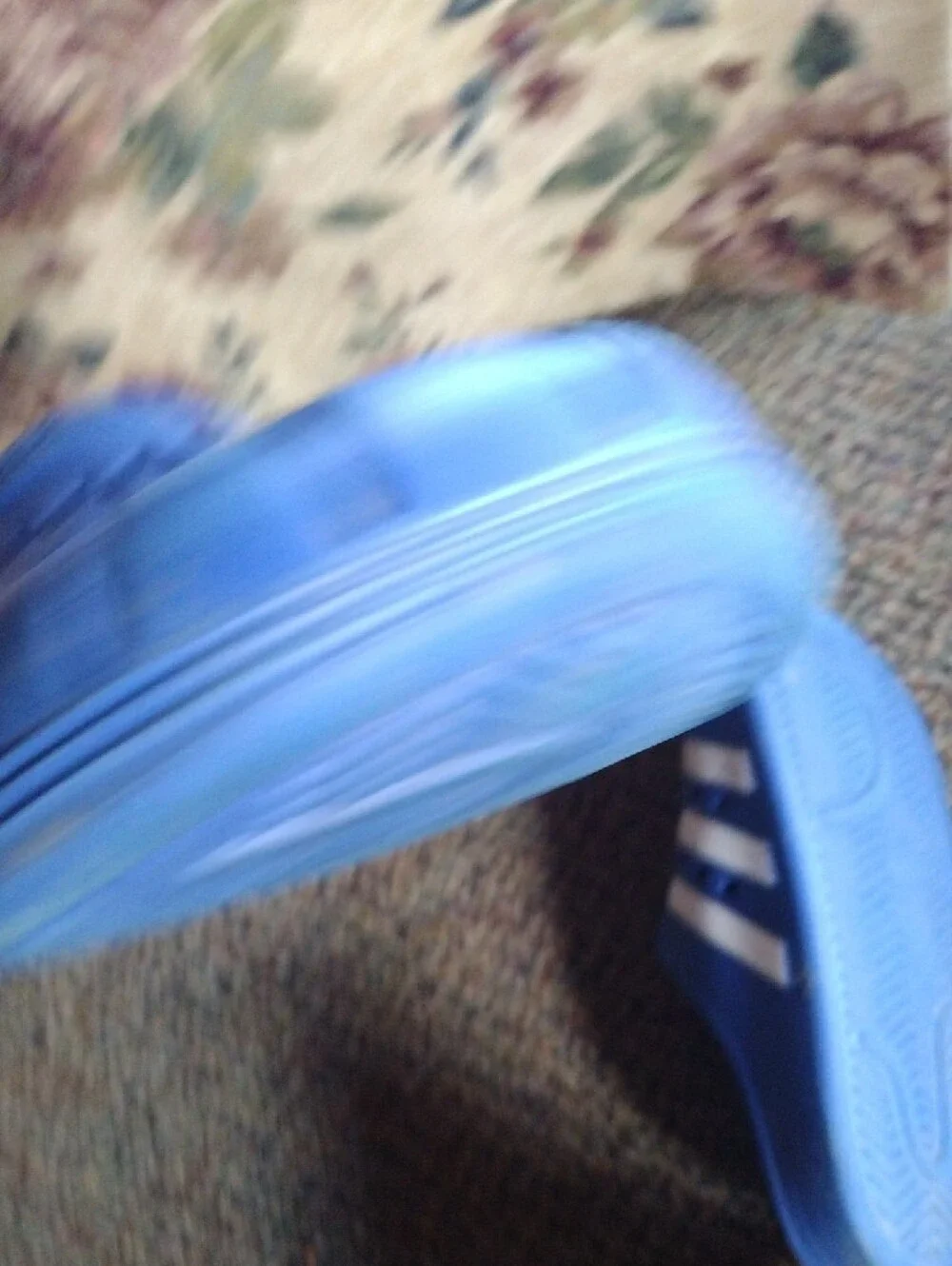 adidas Kids Women's Blue Slip-On Water Clogs with White Stripes